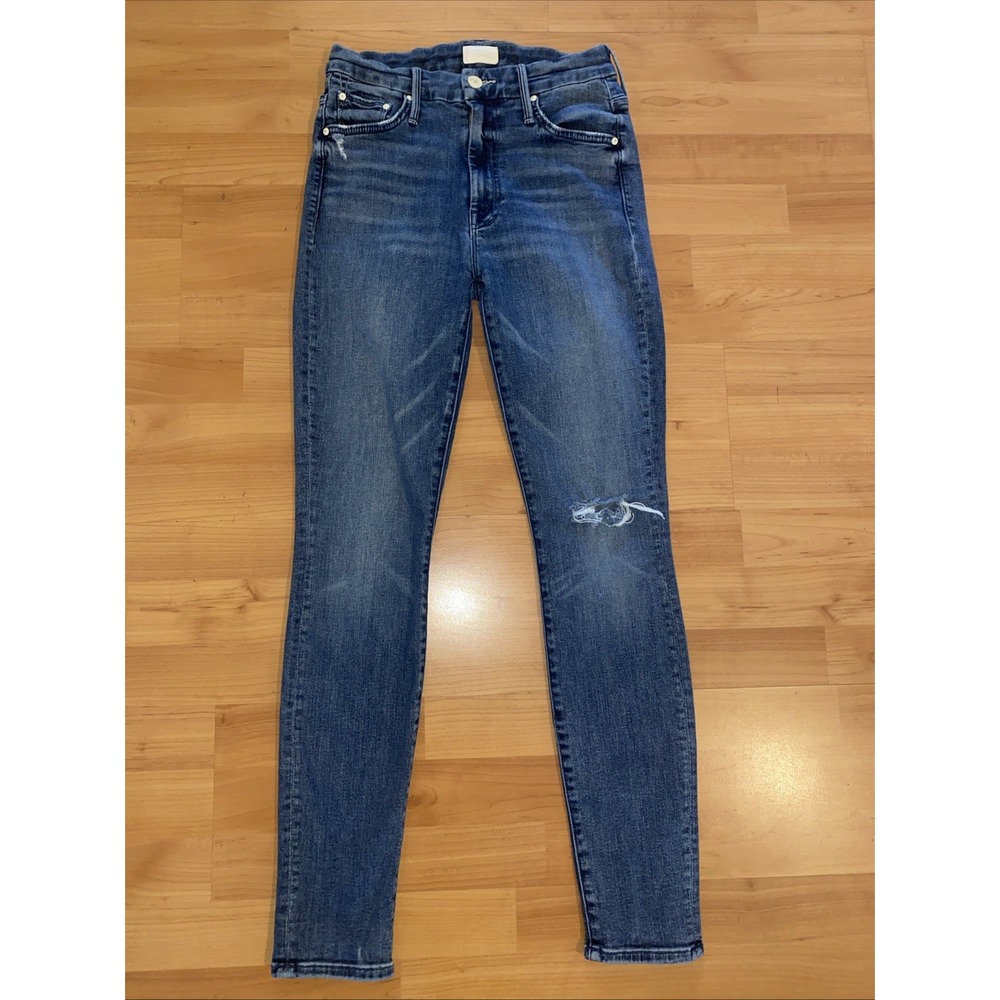 Mother High Waisted Looker Jeans Women's 26 Ankle Distressed Getalongs Denim